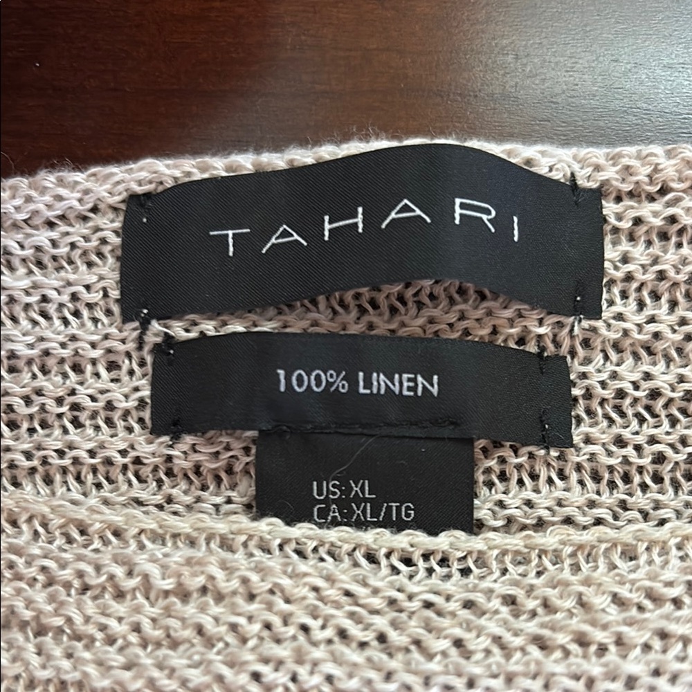 Tahari linen tunic sweater - Picture 4 of 4